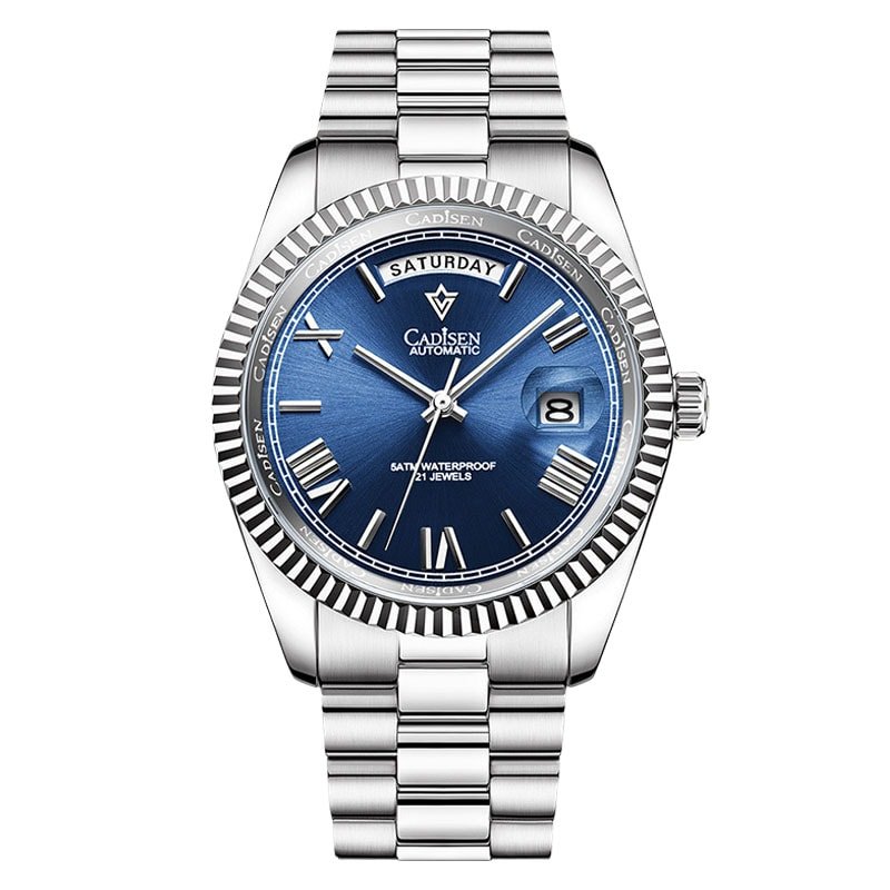 montre-automatique-date-double-cadran-bleu-loupe montre-automatique-date-double-cadran-bleu-loupe